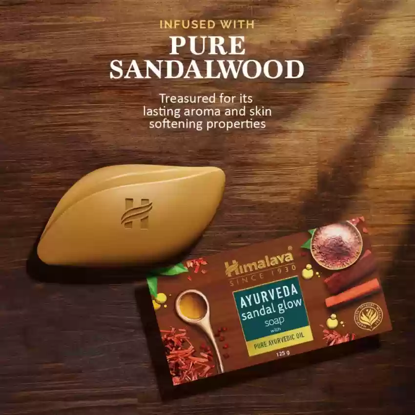 Himalaya Ayurveda Sandal Glow Soap 125gm / ஹிமாலயா ஆயுர்வேதா சாண்டல் க்ளோ சோப் 125gm
