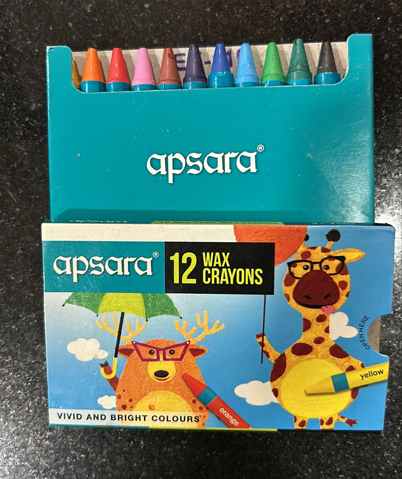 Apsara 12 colour wax crayons